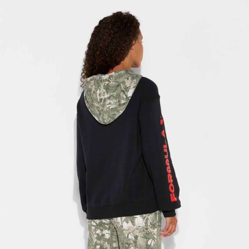 Women's F1 Camo Zip-Up Hoodie Graphic Sweatshirt - Black XXS - Picture 3 of 3